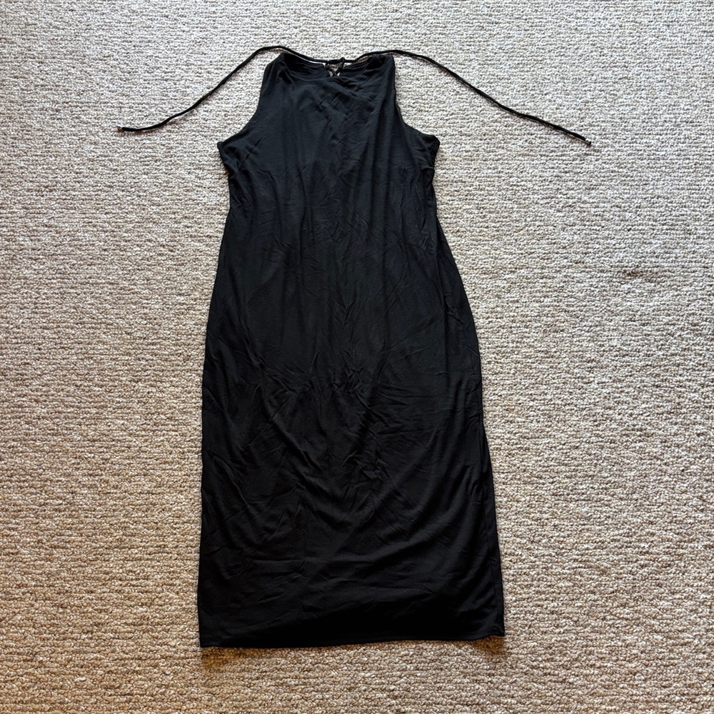 White House Black Market Black Halter Midi Dress